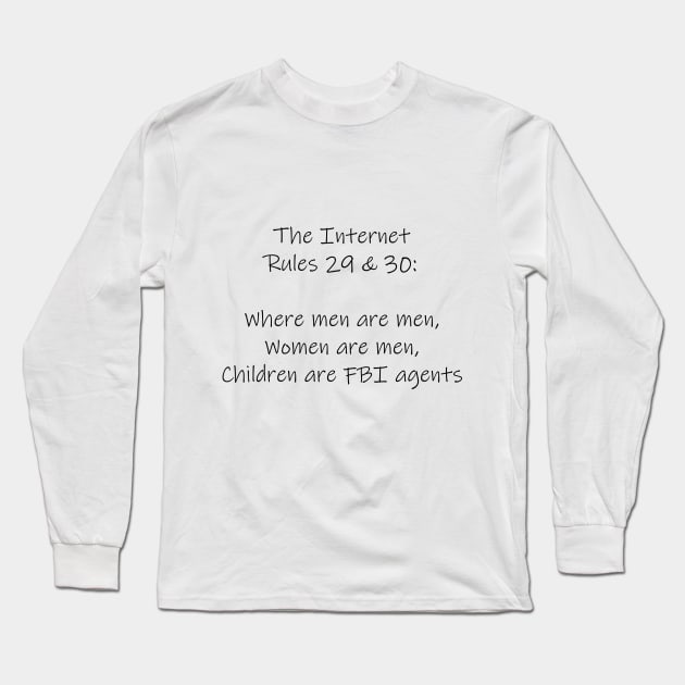 Rules 29 & 30 - Light Version Long Sleeve T-Shirt by Philly Tees